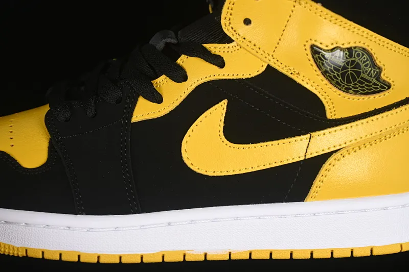 All categories Air Jordan Jordan series basketball shoes Air Jordan 1 Mid Air Jordan 1 Mid AJ1 Joe 1 black and yellow mid-top cultural and casual sneakers HJ6654-071